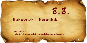 Bukovszki Benedek névjegykártya