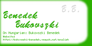 benedek bukovszki business card